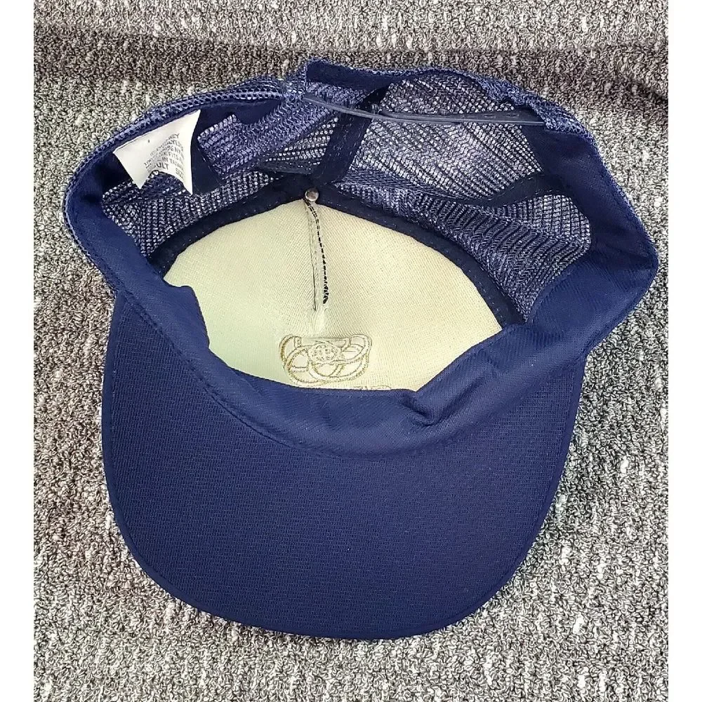 Vintage Disney Epcot Center Trucker Hat Navy Gold Leaf Mesh Snapback Cap